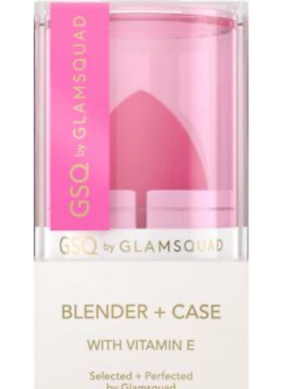 Tear Drop GSQ by GlamSquad Pink Makeup Blender with Protective Travel Case